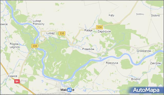 mapa Prawików, Prawików na mapie Targeo