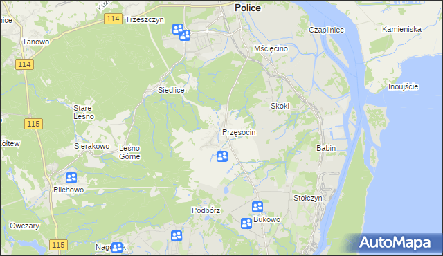 mapa Przęsocin, Przęsocin na mapie Targeo