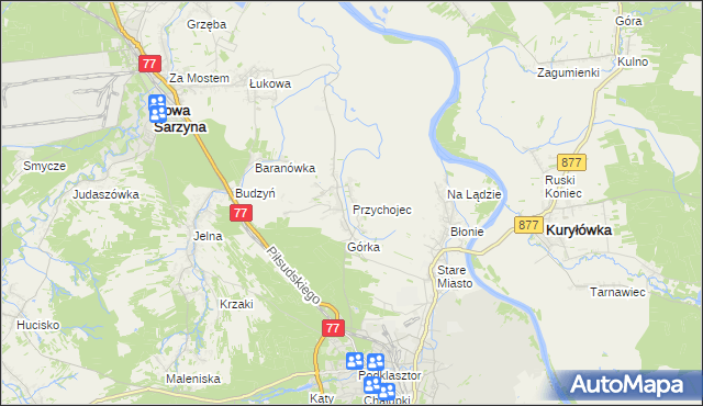 mapa Przychojec, Przychojec na mapie Targeo