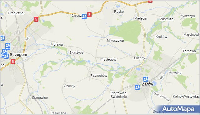 mapa Przyłęgów, Przyłęgów na mapie Targeo