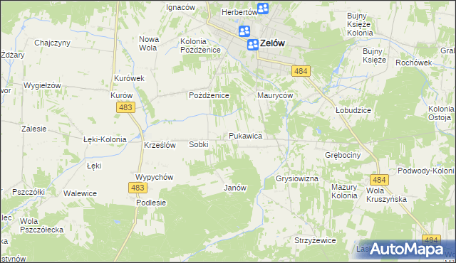 mapa Pukawica, Pukawica na mapie Targeo