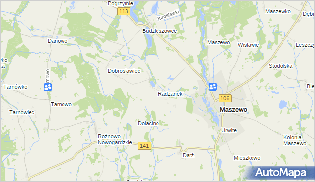 mapa Radzanek, Radzanek na mapie Targeo