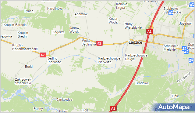 mapa Radziechowice Pierwsze, Radziechowice Pierwsze na mapie Targeo