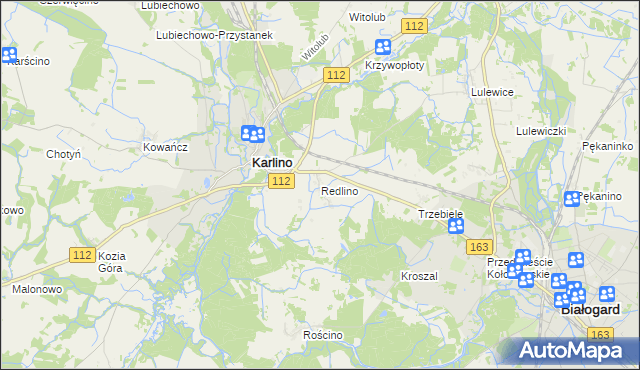 mapa Redlino, Redlino na mapie Targeo