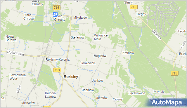 mapa Reginów, Reginów na mapie Targeo