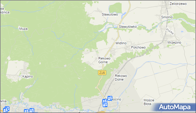 mapa Rekowo Górne, Rekowo Górne na mapie Targeo