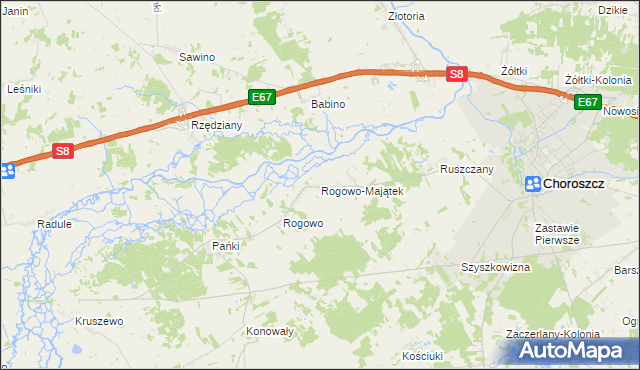 mapa Rogowo-Majątek, Rogowo-Majątek na mapie Targeo