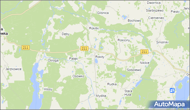 mapa Rokity gmina Czarna Dąbrówka, Rokity gmina Czarna Dąbrówka na mapie Targeo