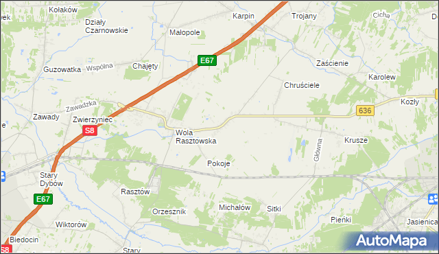 mapa Roszczep, Roszczep na mapie Targeo