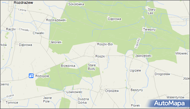 mapa Roszki, Roszki na mapie Targeo