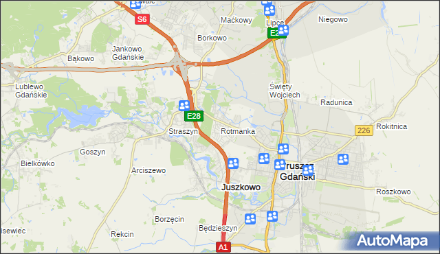 mapa Rotmanka, Rotmanka na mapie Targeo