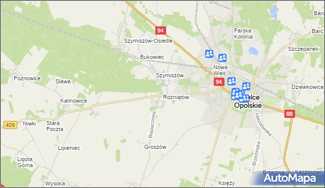 mapa Rożniątów, Rożniątów na mapie Targeo
