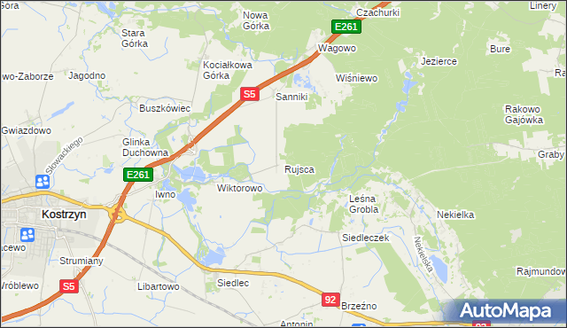 mapa Rujsca, Rujsca na mapie Targeo