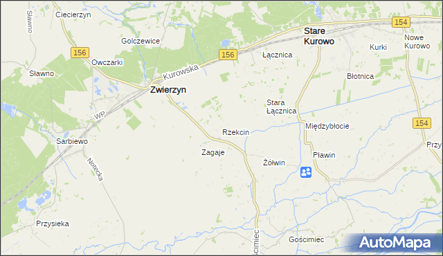 mapa Rzekcin, Rzekcin na mapie Targeo