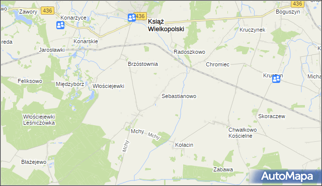 mapa Sebastianowo, Sebastianowo na mapie Targeo