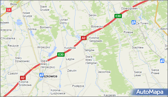 mapa Seligów, Seligów na mapie Targeo