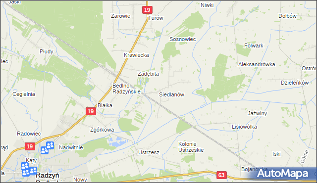 mapa Siedlanów, Siedlanów na mapie Targeo
