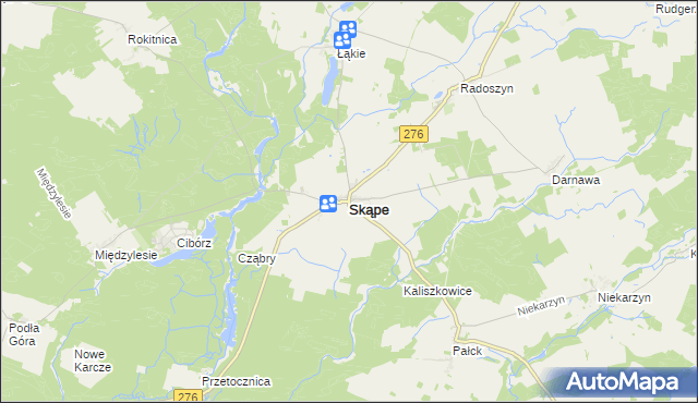 mapa Skąpe powiat świebodziński, Skąpe powiat świebodziński na mapie Targeo