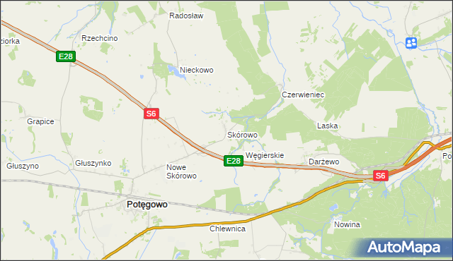 mapa Skórowo, Skórowo na mapie Targeo