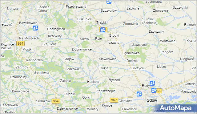 mapa Sławkowice, Sławkowice na mapie Targeo