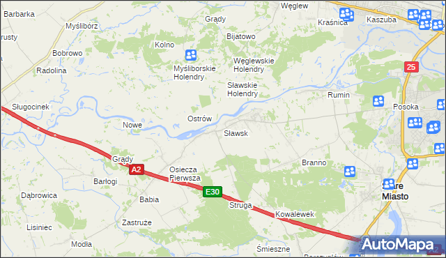 mapa Sławsk, Sławsk na mapie Targeo