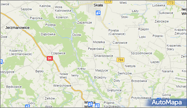 mapa Smardzowice, Smardzowice na mapie Targeo