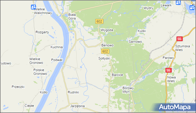 mapa Sołtyski, Sołtyski na mapie Targeo