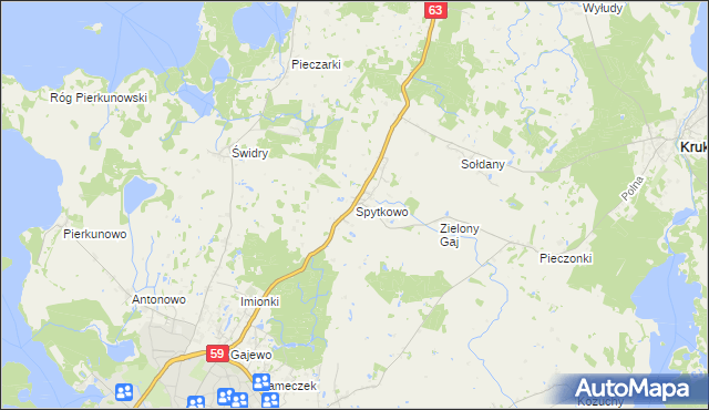 mapa Spytkowo, Spytkowo na mapie Targeo