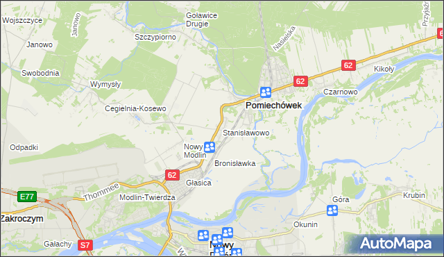 mapa Stanisławowo gmina Pomiechówek, Stanisławowo gmina Pomiechówek na mapie Targeo