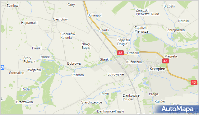 mapa Stanki, Stanki na mapie Targeo