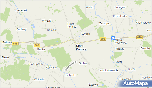 mapa Stara Kornica, Stara Kornica na mapie Targeo