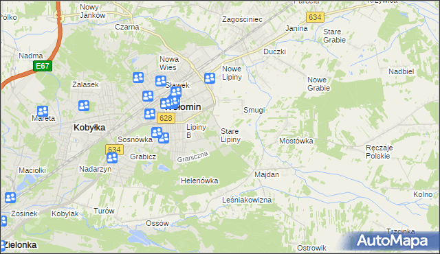 mapa Stare Lipiny, Stare Lipiny na mapie Targeo