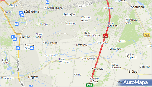 mapa Stefanów gmina Brójce, Stefanów gmina Brójce na mapie Targeo