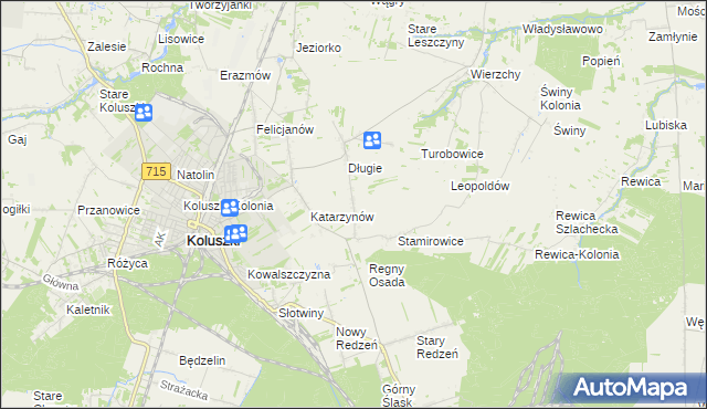 mapa Stefanów gmina Koluszki, Stefanów gmina Koluszki na mapie Targeo