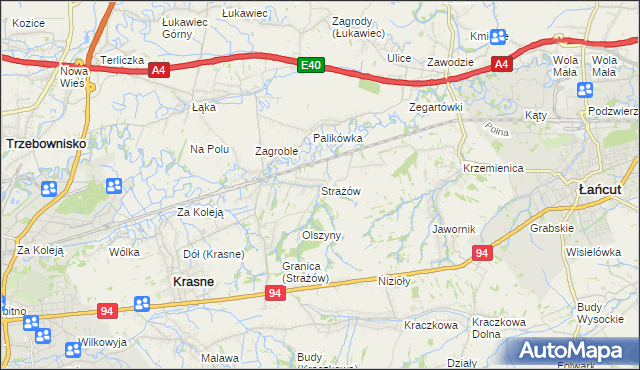 mapa Strażów, Strażów na mapie Targeo