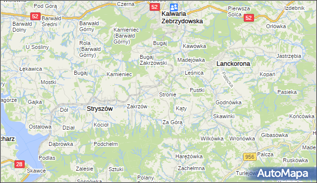 mapa Stronie gmina Stryszów, Stronie gmina Stryszów na mapie Targeo