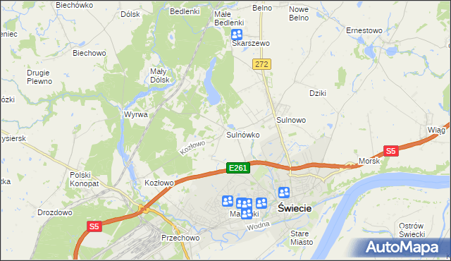 mapa Sulnówko, Sulnówko na mapie Targeo