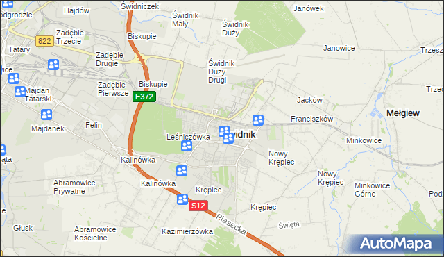 mapa Świdnika, Świdnik na mapie Targeo