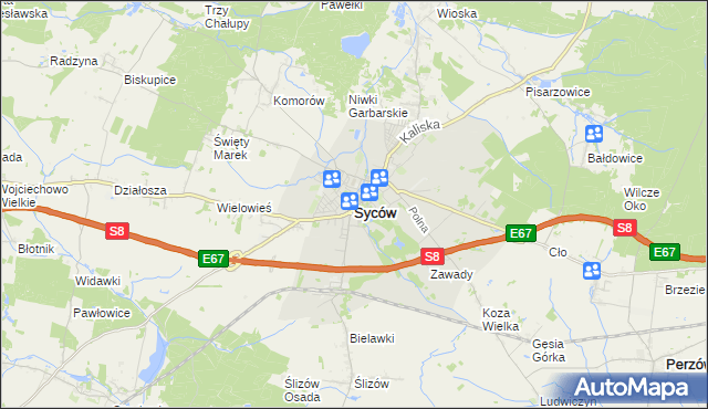 mapa Syców, Syców na mapie Targeo