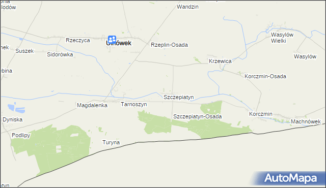 mapa Szczepiatyn, Szczepiatyn na mapie Targeo