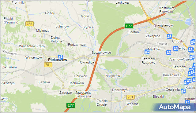 mapa Szczukowskie Górki, Szczukowskie Górki na mapie Targeo