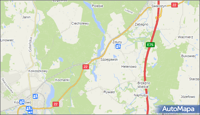 mapa Szpęgawsk, Szpęgawsk na mapie Targeo