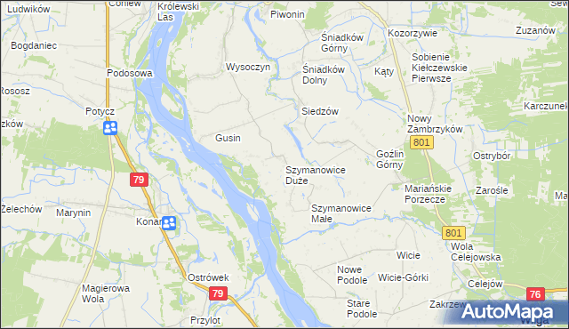 mapa Szymanowice Duże, Szymanowice Duże na mapie Targeo