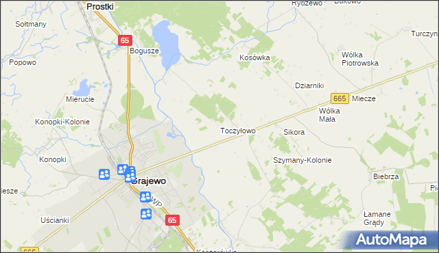 mapa Toczyłowo, Toczyłowo na mapie Targeo