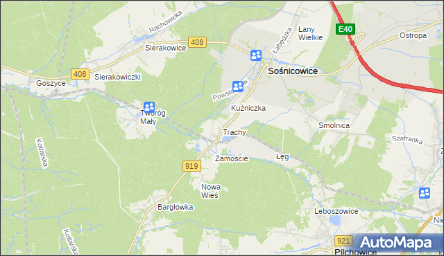 mapa Trachy, Trachy na mapie Targeo