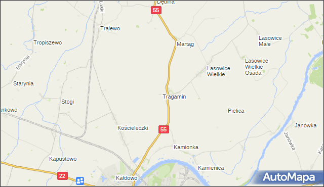 mapa Tragamin, Tragamin na mapie Targeo