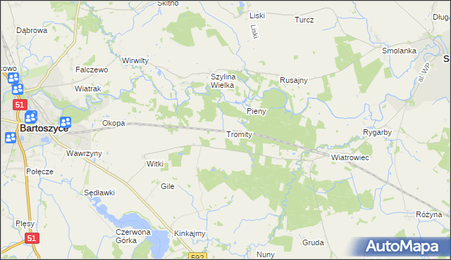 mapa Tromity, Tromity na mapie Targeo