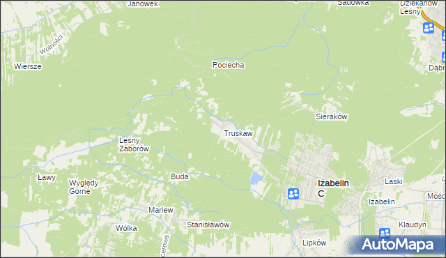 mapa Truskaw, Truskaw na mapie Targeo