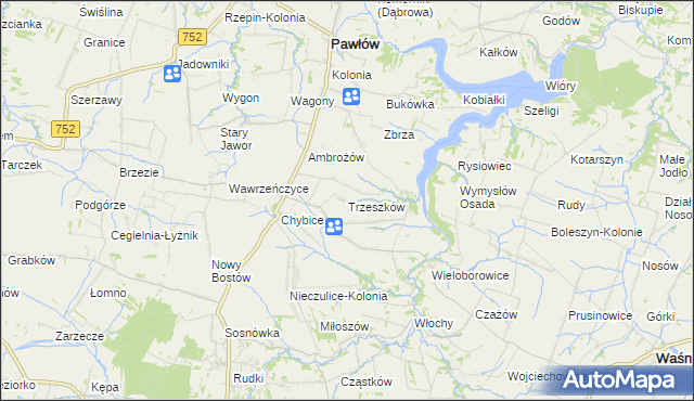 mapa Trzeszków, Trzeszków na mapie Targeo