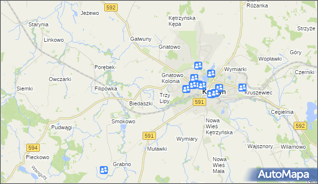 mapa Trzy Lipy, Trzy Lipy na mapie Targeo